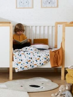 Housse De Couette Bébé MINI ZOO Blanc / Multicolore - Vertbaudet -Magasin De Literie Pour Enfants housse de couette bebe mini zoo 2