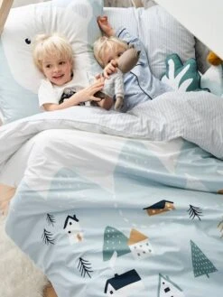 Parure Enfant Housse De Couette + Taie D'oreiller ALPIN Bleu - Vertbaudet -Magasin De Literie Pour Enfants parure enfant housse de couette taie doreiller alpin 4