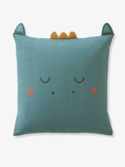 Parure Housse De Couette + Taie D'oreiller BIO* DRAGON Vert / écru - Vertbaudet -Magasin De Literie Pour Enfants parure housse de couette taie doreiller bio dragon 3