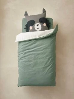 Parure Housse De Couette + Taie D'oreiller Enfant En Coton Bio* FOREST BAND écru / Multicolore - Vertbaudet -Magasin De Literie Pour Enfants parure housse de couette taie doreiller enfant en coton bio forest band 4