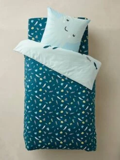 Parure Housse De Couette + Taie D'oreiller Enfant FONDS MARINS Bleu - Vertbaudet -Magasin De Literie Pour Enfants parure housse de couette taie doreiller enfant fonds marins 3
