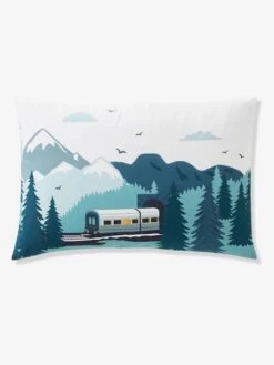 Parure Housse De Couette + Taie D'oreiller Enfant SUR LES RAILS Vert - Vertbaudet -Magasin De Literie Pour Enfants parure housse de couette taie doreiller enfant sur les rails 3
