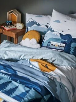 Parure Housse De Couette + Taie D'oreiller Enfant SUR LES RAILS Vert - Vertbaudet -Magasin De Literie Pour Enfants parure housse de couette taie doreiller enfant sur les rails 5