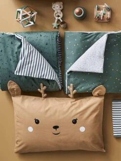 Taie D'oreiller Bébé Biche GREEN FOREST Beige - Vertbaudet -Magasin De Literie Pour Enfants taie doreiller bebe biche green forest 2