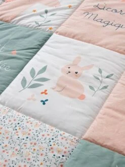 Tapis De Sol Patchwork FORET ENCHANTEE Rose / Multicolore - Vertbaudet -Magasin De Literie Pour Enfants tapis de sol patchwork foret enchantee 2